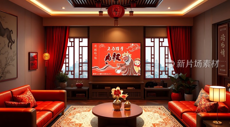 红色客厅里的春节庆祝活动