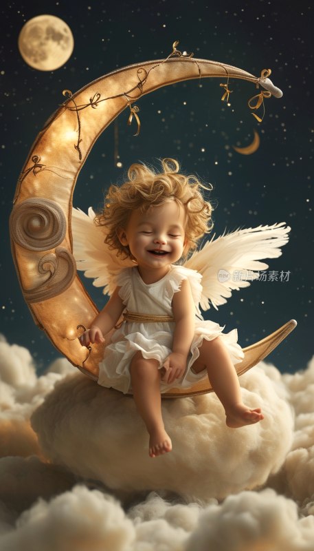 月亮上快乐童天使