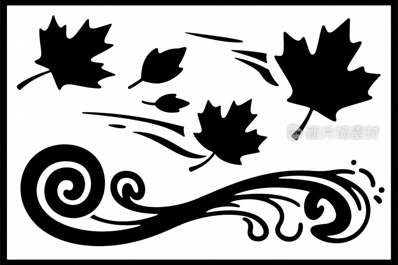枫叶旋风插画模板