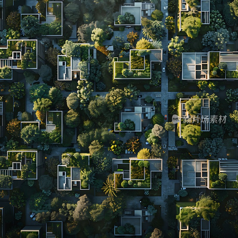 绿色生态社区鸟瞰图