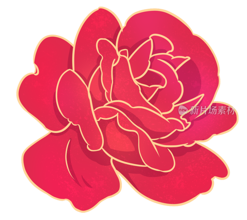 国风免扣素材月季