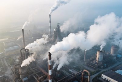 工业厂区烟囱排放烟雾 工业厂区烟囱排放烟雾