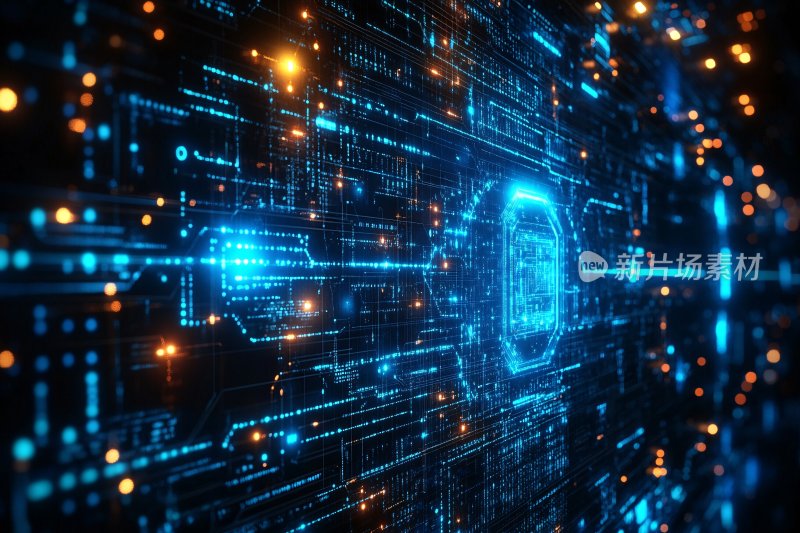 科技感数字线路光影画面