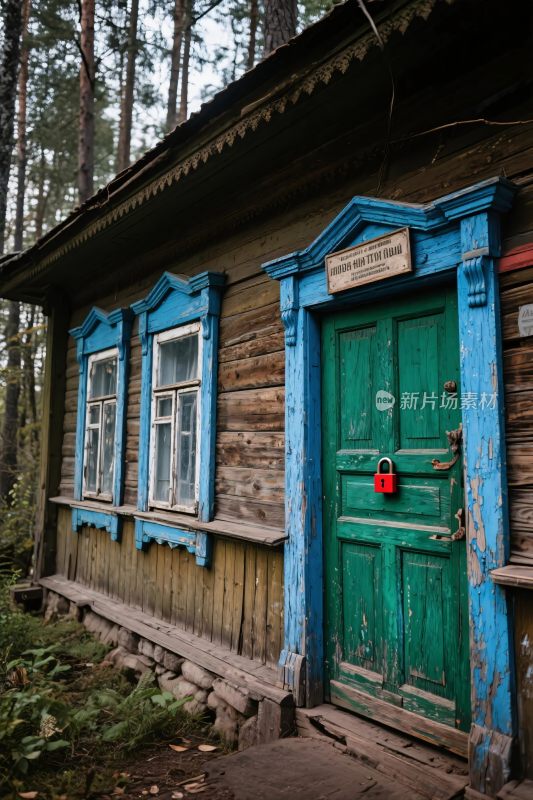 乡村老木屋景象