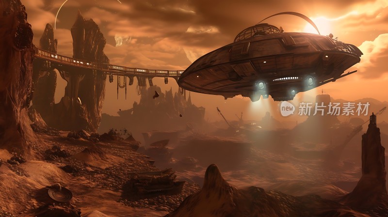 外星飞船降临荒芜星球