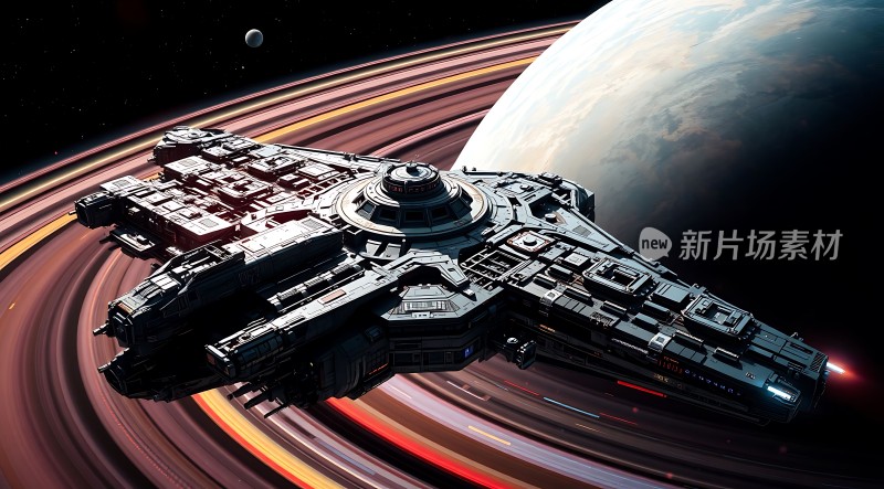 星际飞船环绕神秘星球