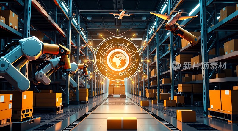 智能物流中心机器人与无人机协同作业