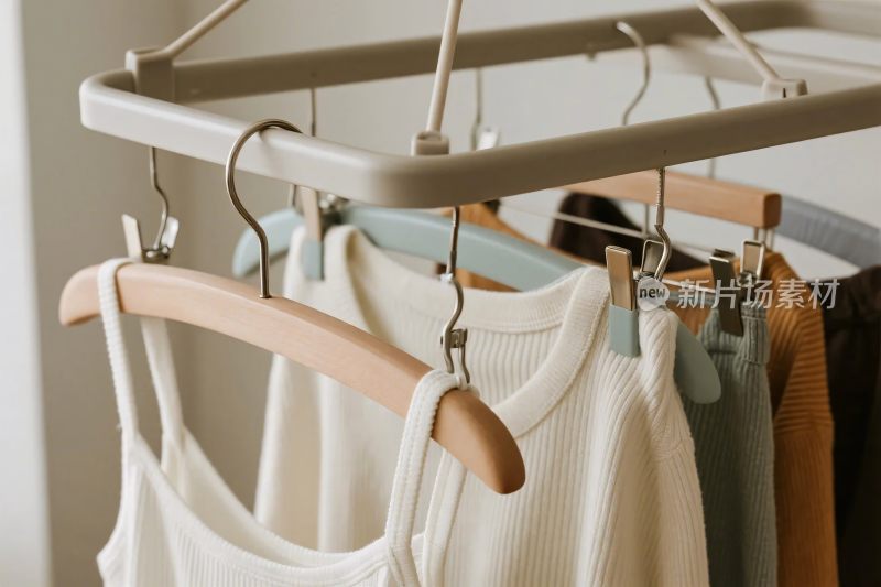 衣架与衣物展示