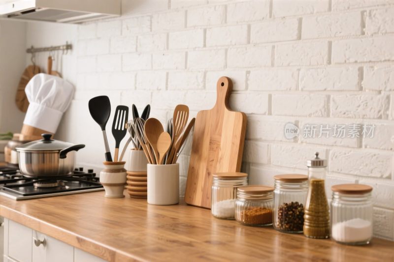 温馨厨房厨具布置场景
