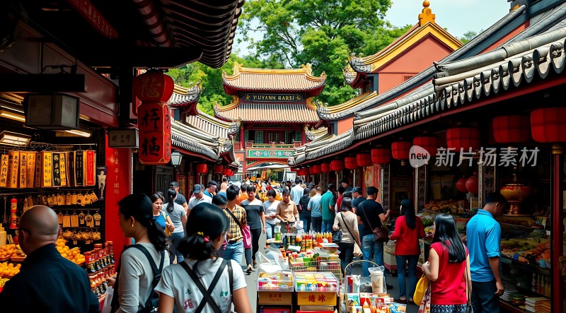 繁华街市热闹非凡