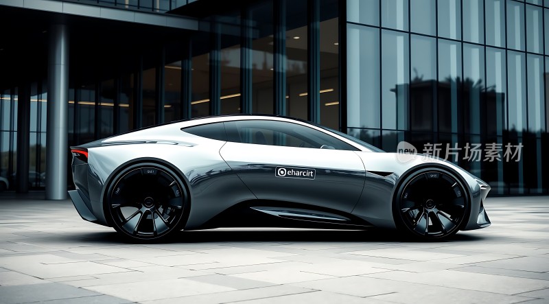 未来座驾科技感十足的银色跑车