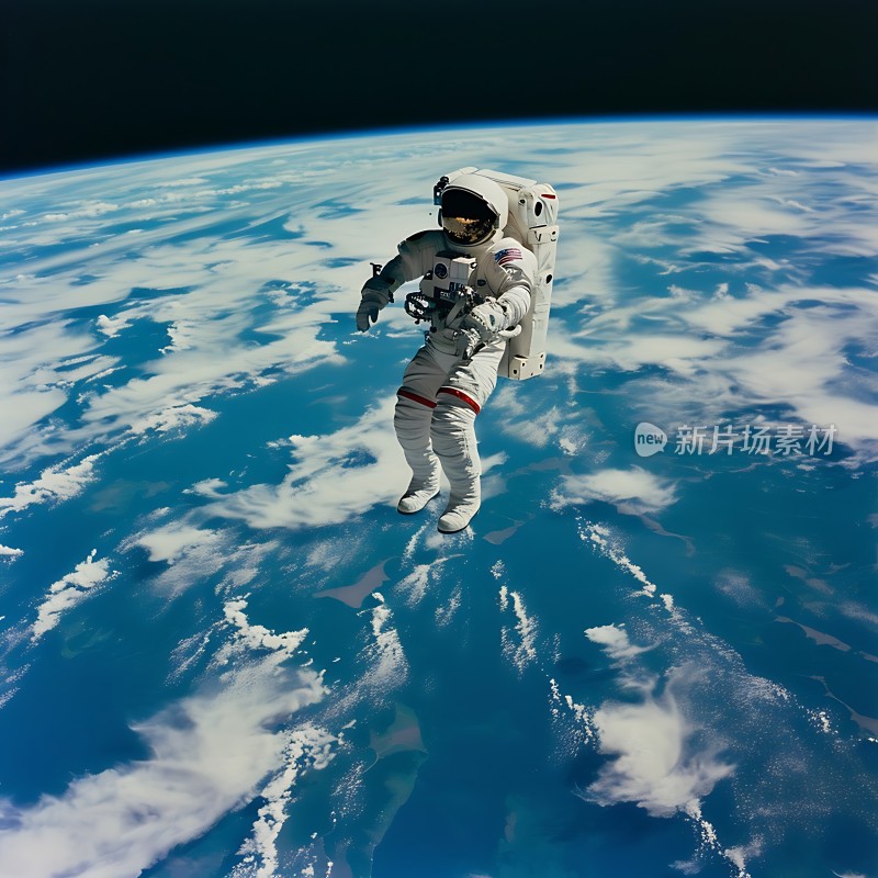 太空漫步宇航员与地球共舞