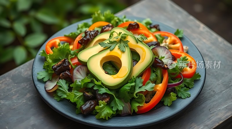 新鲜牛油果蔬菜沙拉