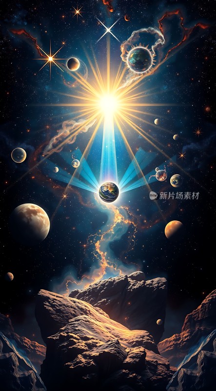 宇宙奇观地球与星辰共舞