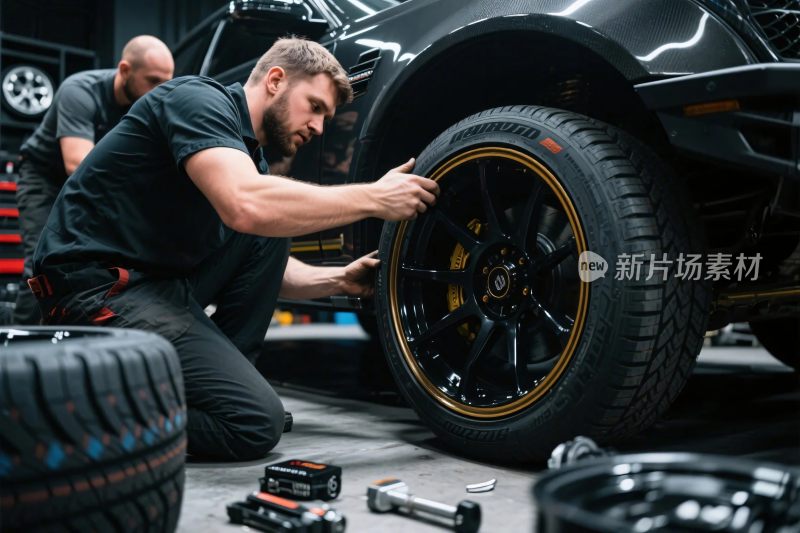 汽车轮胎维修场景