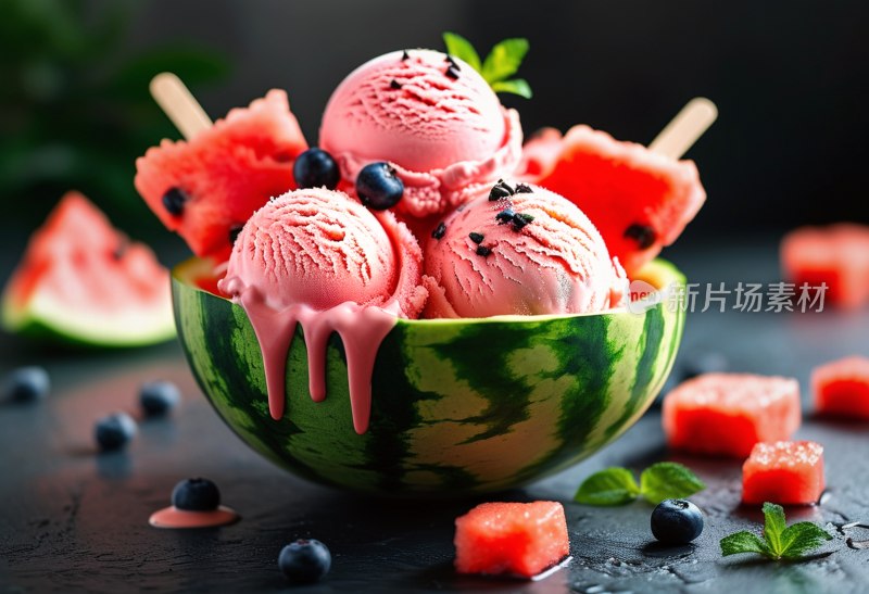 夏日西瓜冰淇淋
