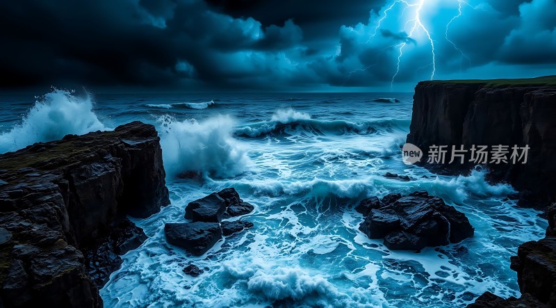 狂风暴雨下的惊涛骇浪