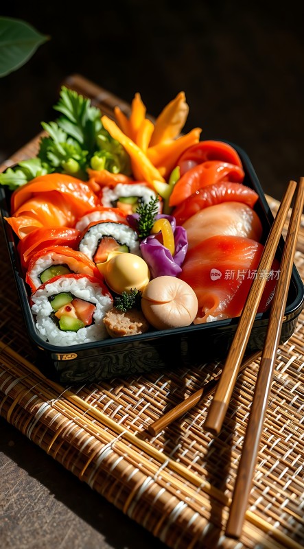 日式便当新鲜刺身与寿司