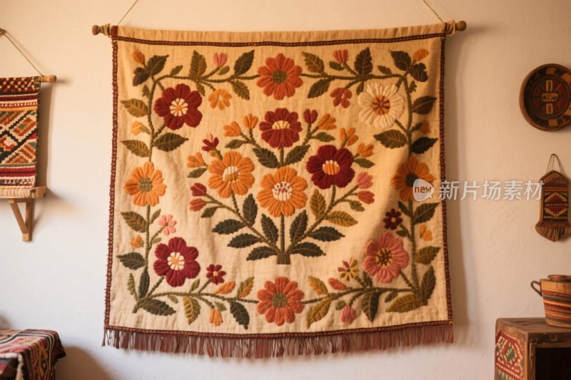 复古花卉装饰挂毯