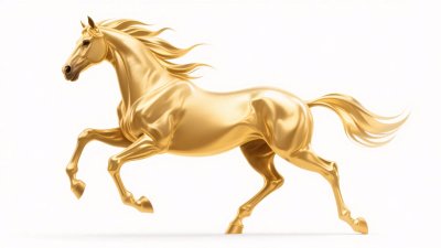 金色奔跑骏马