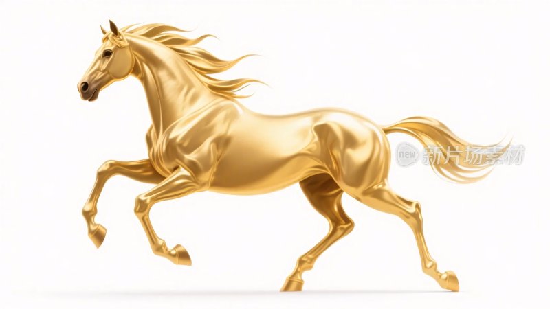 金色奔跑骏马