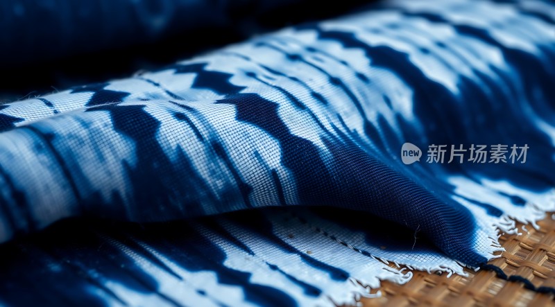靛蓝布料纹理特写