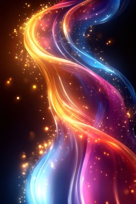 绚丽多彩的流动光线背景