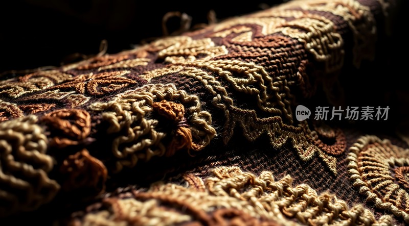 新片场素材精美刺绣细节特写