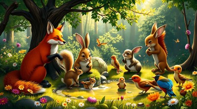 森林里的动物聚会 森林里的动物聚会