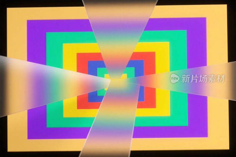 彩色同心方格放射插画