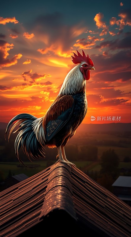 雄鸡报晓迎朝阳