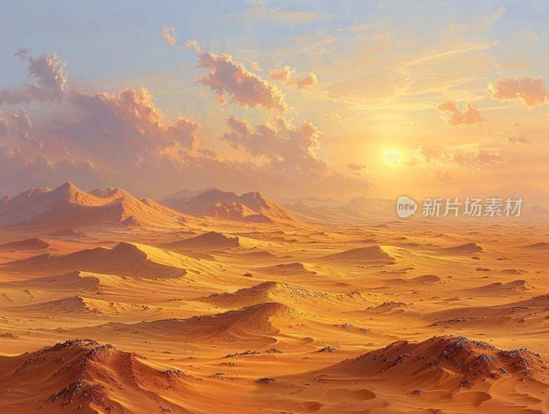金色沙漠日出