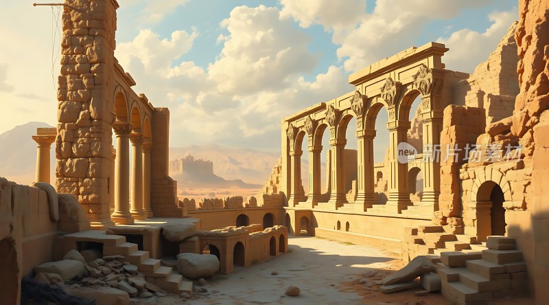 古建筑遗迹沙漠中的辉煌历史