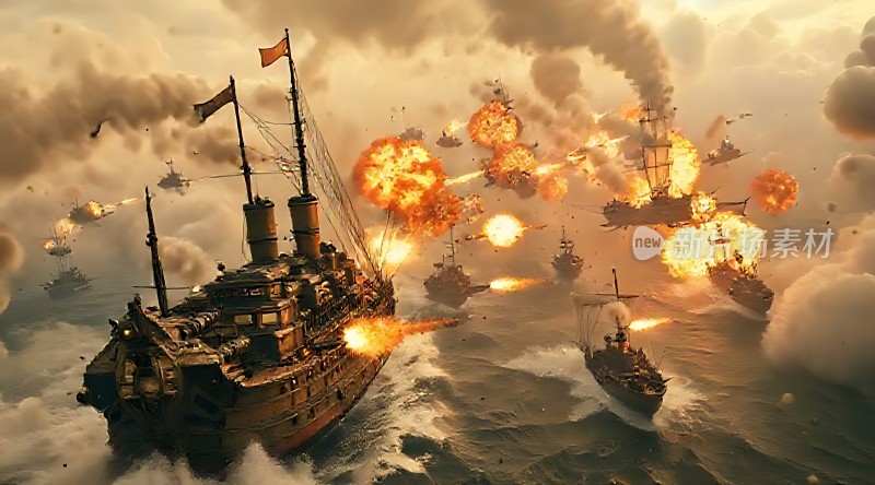 海战风云炮火纷飞的海上激战