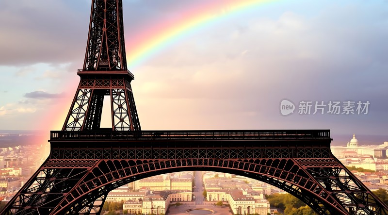 埃菲尔铁塔下的彩虹