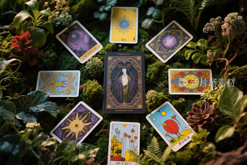 塔罗牌植物装饰图