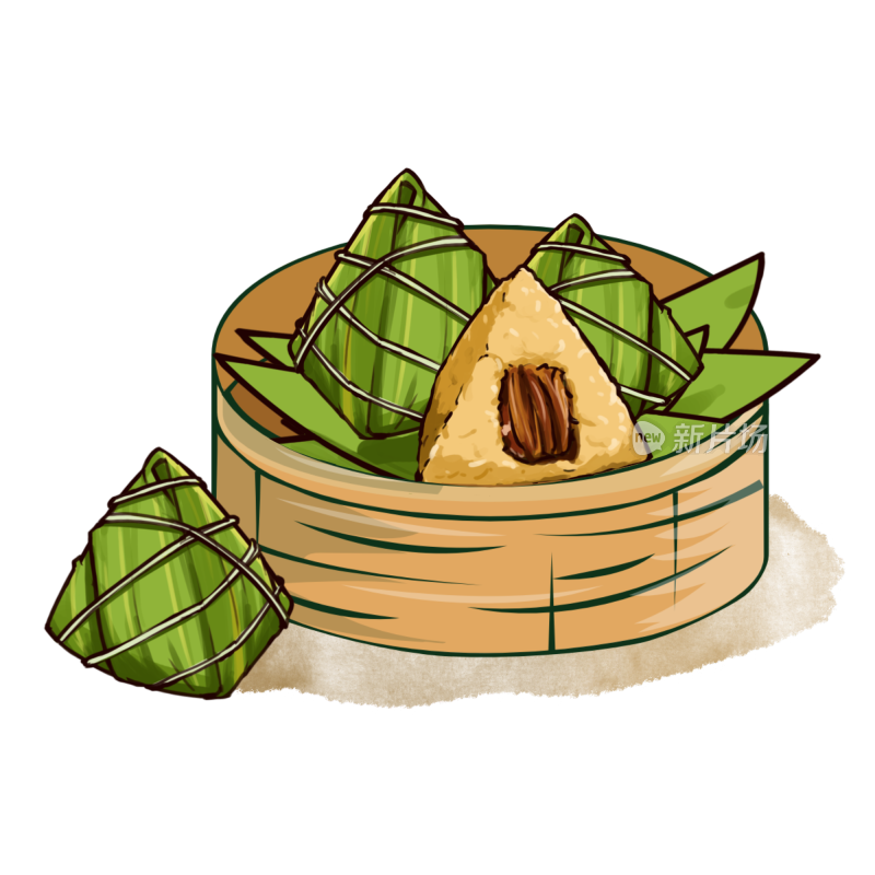 中国传统节日食品端午节粽子可爱插画