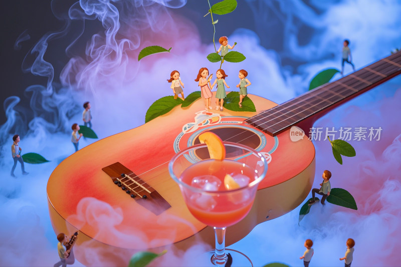 水蜜桃桃子微观摄影桃汁创意背景