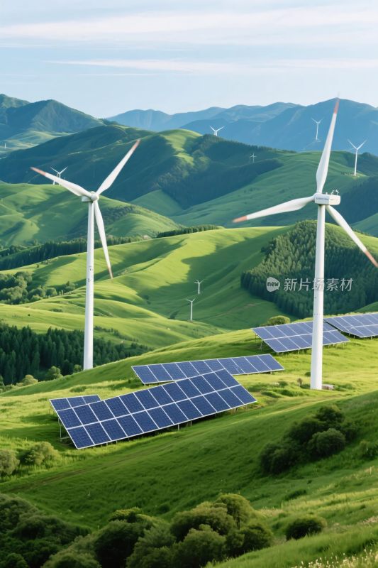 山地风电太阳能景观