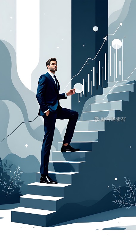 商界精英攀登成功阶梯