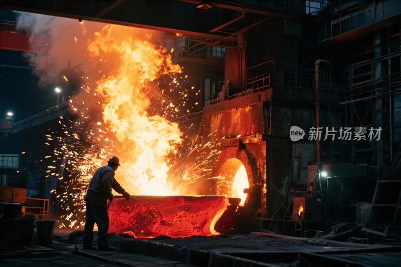 钢铁厂工人作业场景