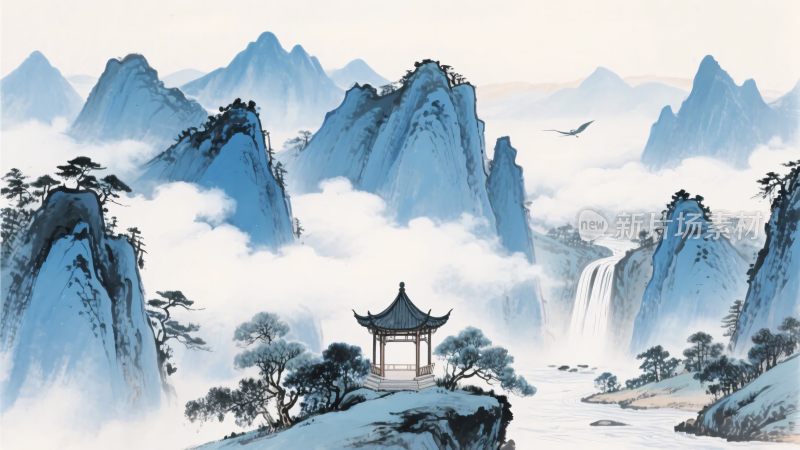 中式山水风景图