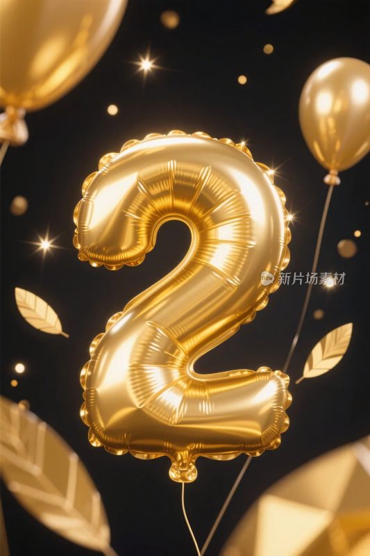 金色数字气球装饰