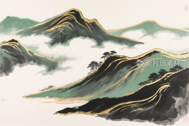 水墨山水国风画作