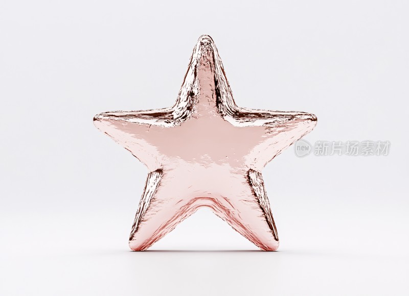 金属质感玫瑰金五角星