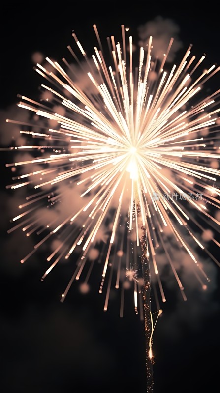 夜空烟花绽放光芒四射璀璨夺目