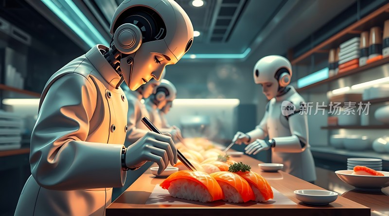 机器人厨师制作寿司
