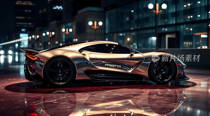 未来科技座驾闪耀都市之夜