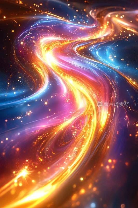 绚丽多彩的流动光线图案