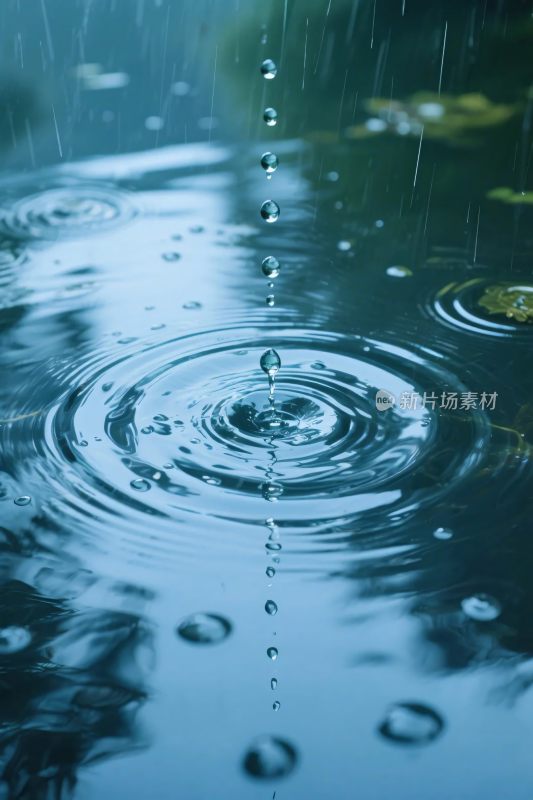 雨滴水面涟漪艺术